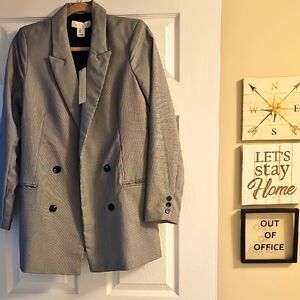 Rachel Zoe Charcoal Double-Breasted Blazer